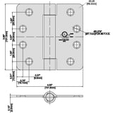 4 in. x 1/4 in. Radius Oil-Rubbed Bronze Adjustable Spring Door Hinge