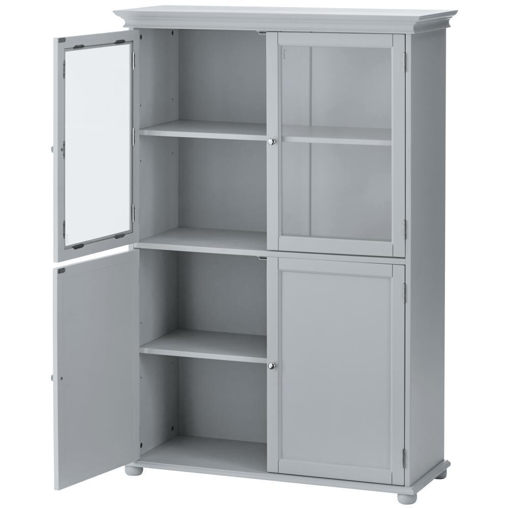 Hampton Harbor 36 in. W x 14 in. D x 52-1/2 in. H Linen Storage Cabinet in Dove Grey - Super Arbor