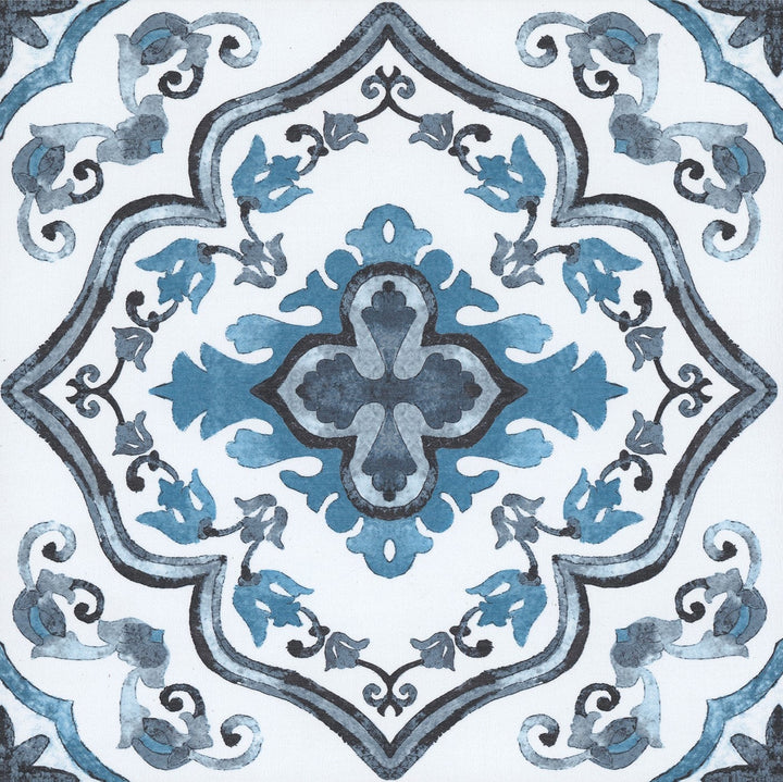 FloorPops Marrakesh Blue 12-in x 12-in Water-Resistant Peel-and-Stick Vinyl Tile Flooring, 20-sq ft Carton