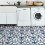 FloorPops Marrakesh Blue 12-in x 12-in Water-Resistant Peel-and-Stick Vinyl Tile Flooring, 20-sq ft Carton