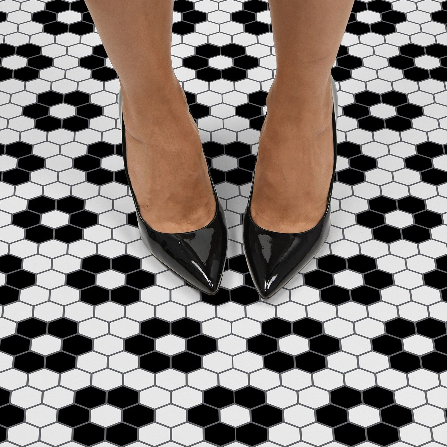 FloorPops Black 12-in x 12-in Water Resistant Peel and Stick Vinyl Tile Flooring (20-sq ft)
