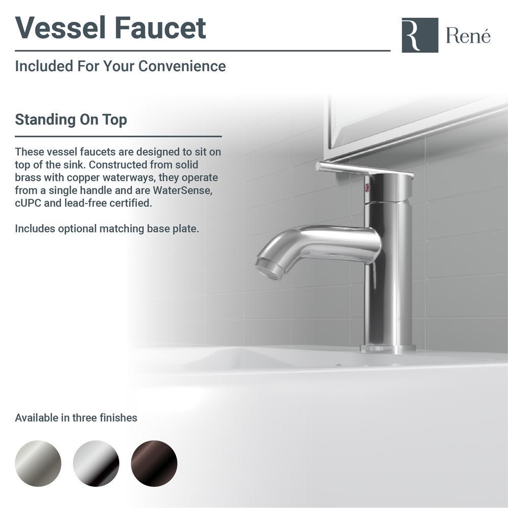 Porcelain Vessel Sink in Biscuit with 7009 Faucet and Pop-Up Drain in Chrome - Super Arbor