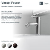 Porcelain Vessel Sink in Biscuit with 7009 Faucet and Pop-Up Drain in Chrome - Super Arbor