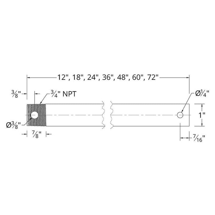 36 in. Brushed Nickel Ceiling Fan Extension Downrod for Modern Forms or WAC Lighting Fans