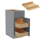 Home Decorators Collection Newport 15 in. W x 24 in. D x 34.5 in. H Assembled Plywood Base Kitchen Cabinet in Pearl Gray with 2ROT Cutlery RH