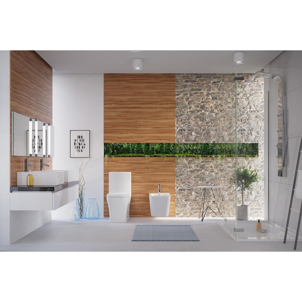Concorde 1-Piece 0.8/1.28 GPF Dual Flush Square Elongated Toilet in White - Super Arbor