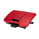 Red Plastic Adjustable Height Ergonomic Foot Rest with Massage Rollers - Super Arbor