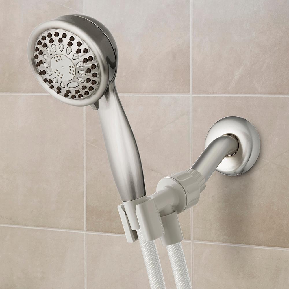 5-Spray 3.5 in. Single Wall Mount Low Flow Handheld Adjustable Shower Head in Brushed Nickel - Super Arbor