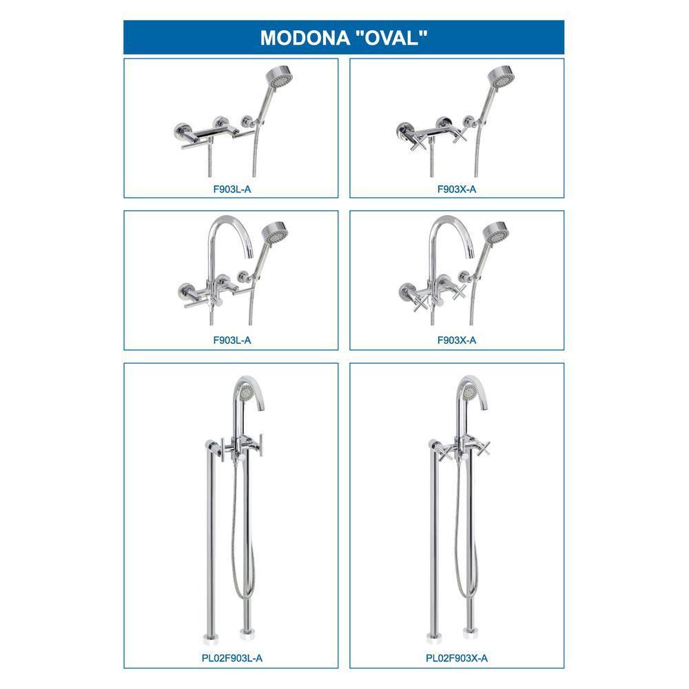 Modern 6 in. 2-Handle 3-Spray Tub and Shower Faucet with Massage Hand Held Shower in Polished Chrome (Valve Included) - Super Arbor