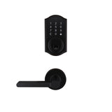 Castle Matte Black Touchpad Single Cylinder Deadbolt with Tonbridge Hall and Closet Door Lever Combo Pack