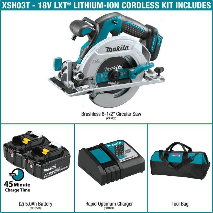 18-Volt 5.0Ah LXT Lithium-Ion Brushless Cordless 6-1/2 in. Circular Saw Kit
