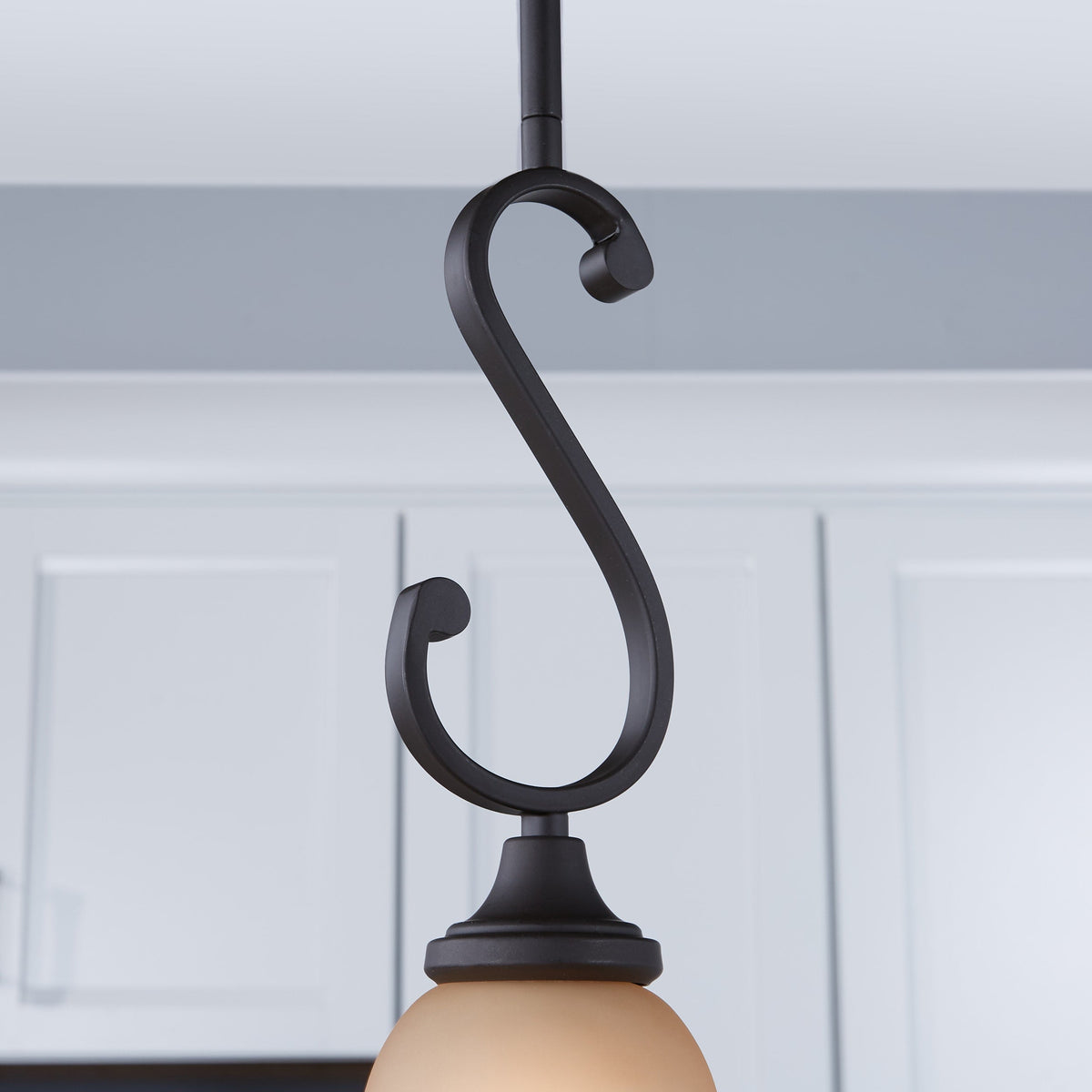 Kichler Monroe Olde Bronze Transitional Etched Glass Bell Pendant Light, 1-Light, 7-in W x 16-in H