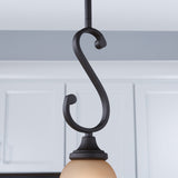 Kichler Monroe Olde Bronze Transitional Etched Glass Bell Pendant Light, 1-Light, 7-in W x 16-in H