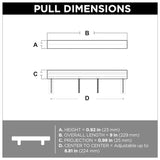 Brainerd Casual Column Adjusta-Pull (51 Mm To 224 mm) Center to Center Adjustable Rectangular Handle Drawer Pull