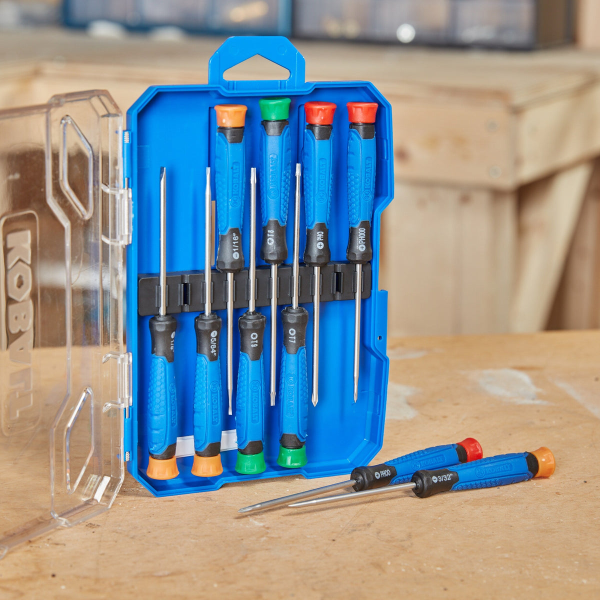 Kobalt Precision Screwdriver Set, 10-Piece with Rubber Handles and Plastic Case