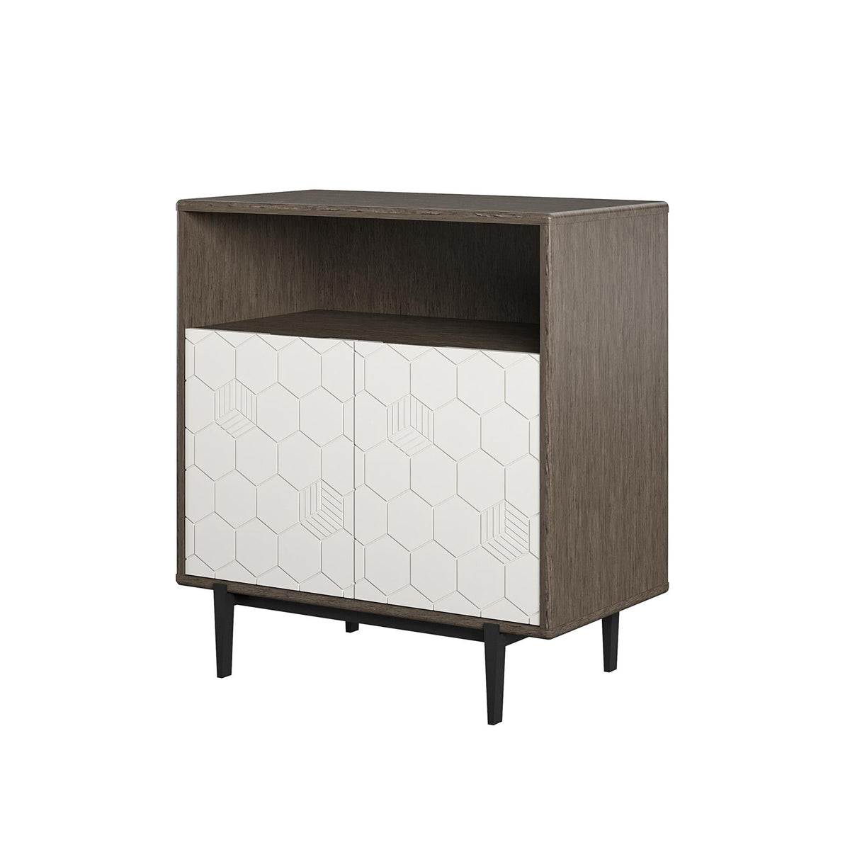 Ameriwood Home Olivia Contemporary/Modern Gray Metal Curio Cabinet