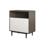 Ameriwood Home Olivia Contemporary/Modern Gray Metal Curio Cabinet