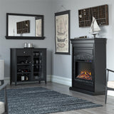 Ameriwood Home Tuxedo Contemporary/Modern Black Curio Cabinet with Wine Storage