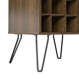 Ameriwood Home Concord Contemporary/Modern Homestead Oak Metal Curio Cabinet with Wine Storage