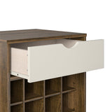 Ameriwood Home Concord Contemporary/Modern Homestead Oak Metal Curio Cabinet with Wine Storage