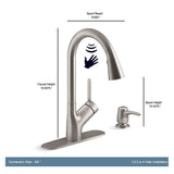 Setra Single-Handle Touchless Pull-Down Sprayer Kitchen Faucet in Vibrant Stainless - Super Arbor