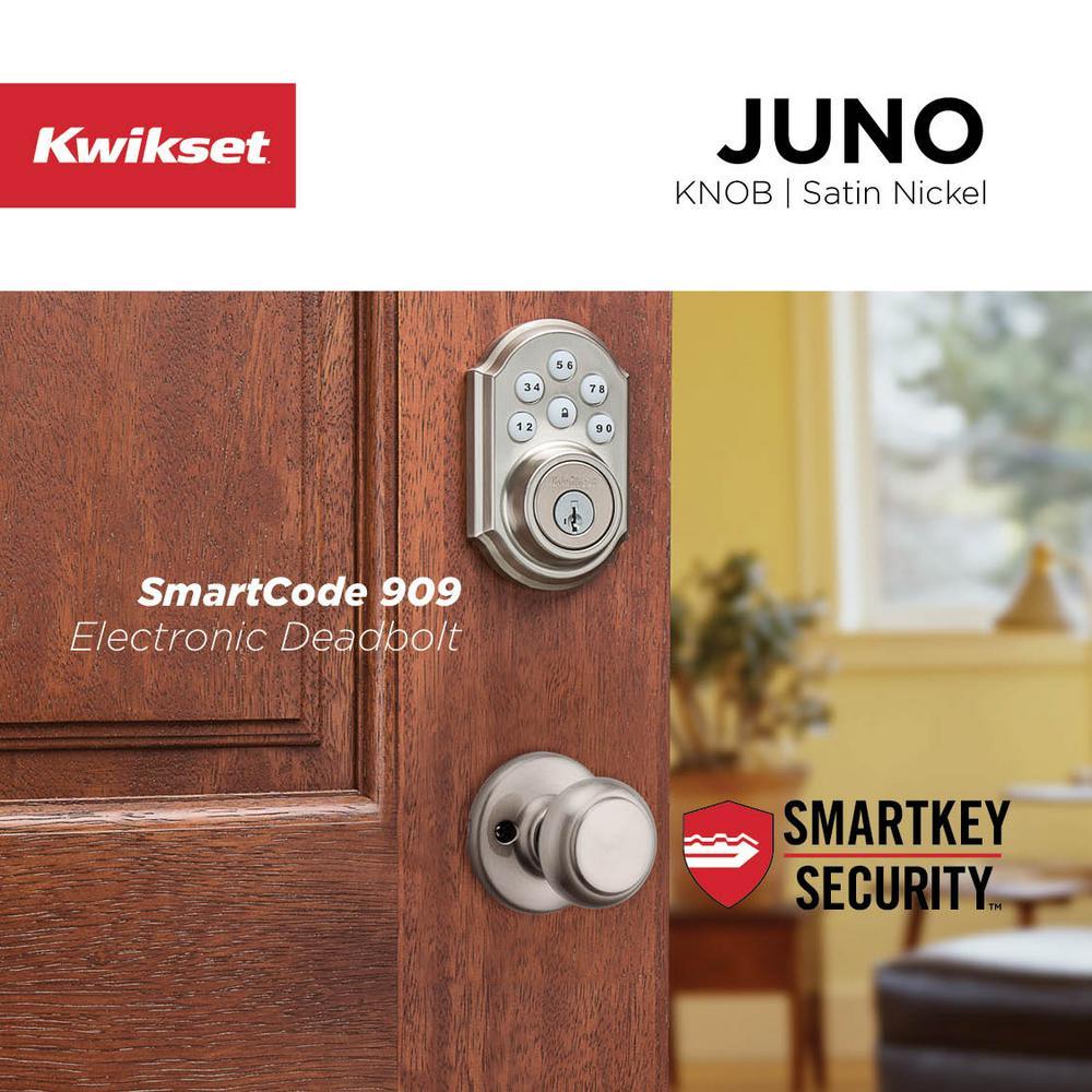 Juno Satin Nickel Passage Hall/Closet Door Knob with Microban Antimicrobial Technology - Super Arbor