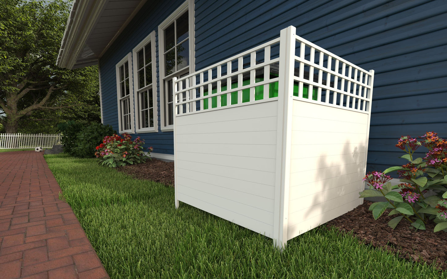 Zippity Outdoor Products Keswick 2 Panels 3.5-ft H x 3.5-ft W White Privacy Vinyl Lattice-top Fence Panel (Unassembled)
