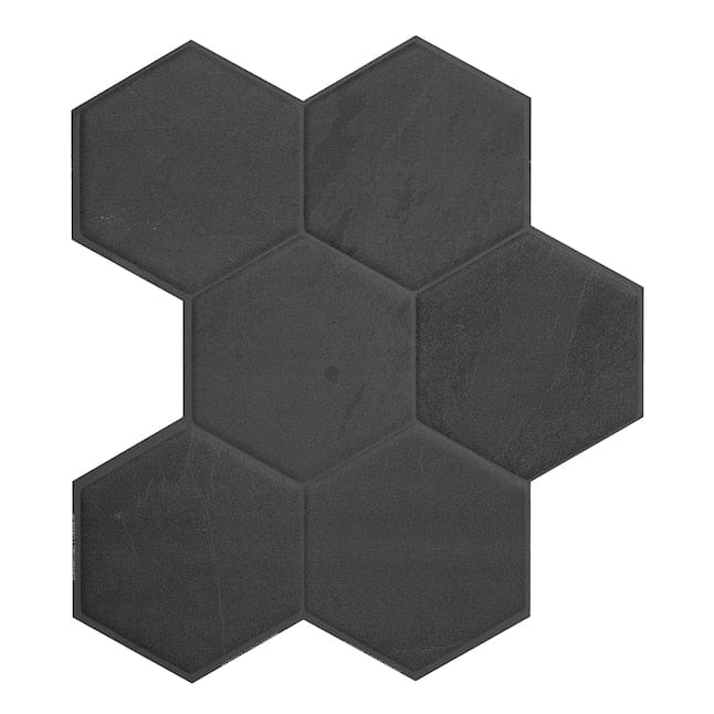 Smart Tiles Hexa Walton Black 10-in x 10-in Matte Resin Hexagon Stone Look Peel and Stick Wall Tile (1.96-sq. ft/ Carton)