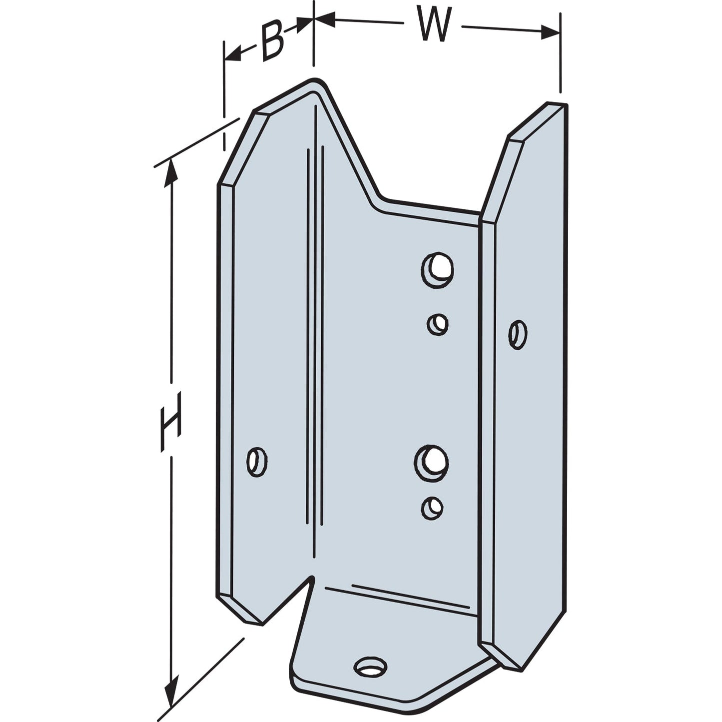 Simpson Strong-Tie FB 0.787-in Zmax Galvanized, G185 Steel Rail Bracket For Wood Fence