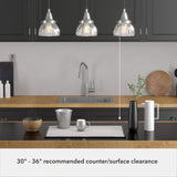 Hunter Cypress Grove 3-Light Brushed Nickel Transitional Clear Glass Linear LED Mini Hanging