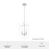 Hunter Sacha 3-Light Brushed Nickel Modern/Contemporary Clear Glass Urn LED Medium Hanging Pendant Light