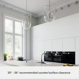 Hunter Sacha 3-Light Brushed Nickel Modern/Contemporary Clear Glass Urn LED Medium Hanging Pendant Light