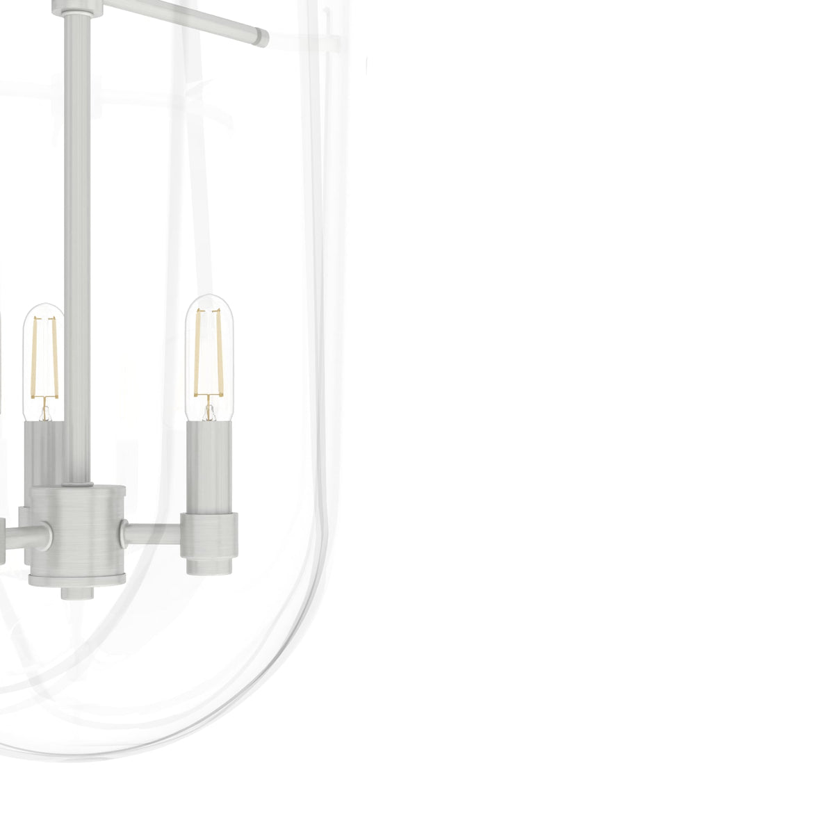 Hunter Sacha 3-Light Brushed Nickel Modern/Contemporary Clear Glass Urn LED Medium Hanging Pendant Light