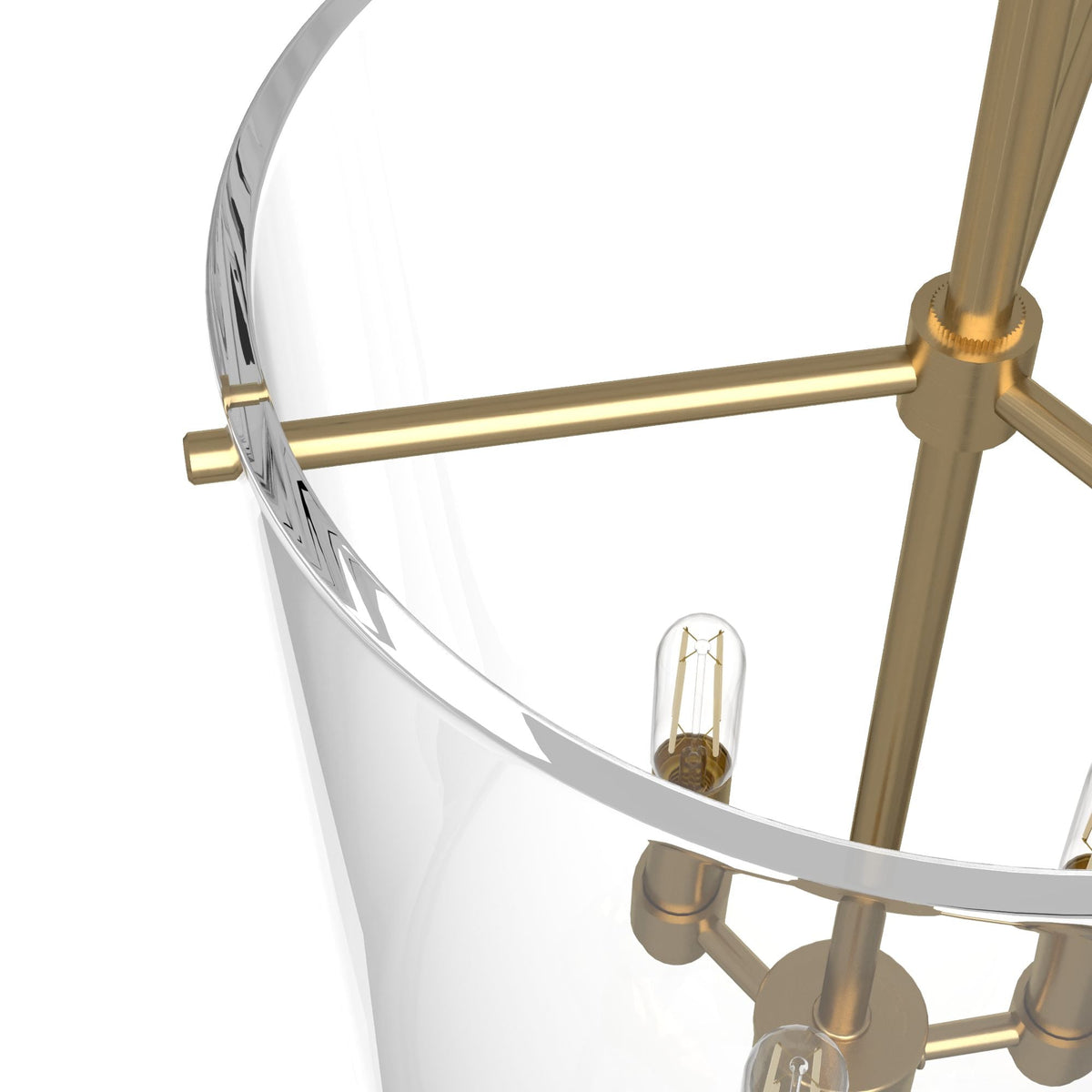 Hunter Sacha 3-Light Alturas Gold Modern/Contemporary Clear Glass Urn LED Medium Hanging Pendant Light