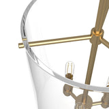 Hunter Sacha 3-Light Alturas Gold Modern/Contemporary Clear Glass Urn LED Medium Hanging Pendant Light