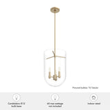 Hunter Sacha 3-Light Alturas Gold Modern/Contemporary Clear Glass Urn LED Medium Hanging Pendant Light