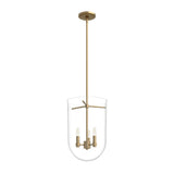 Hunter Sacha 3-Light Alturas Gold Modern/Contemporary Clear Glass Urn LED Medium Hanging Pendant Light