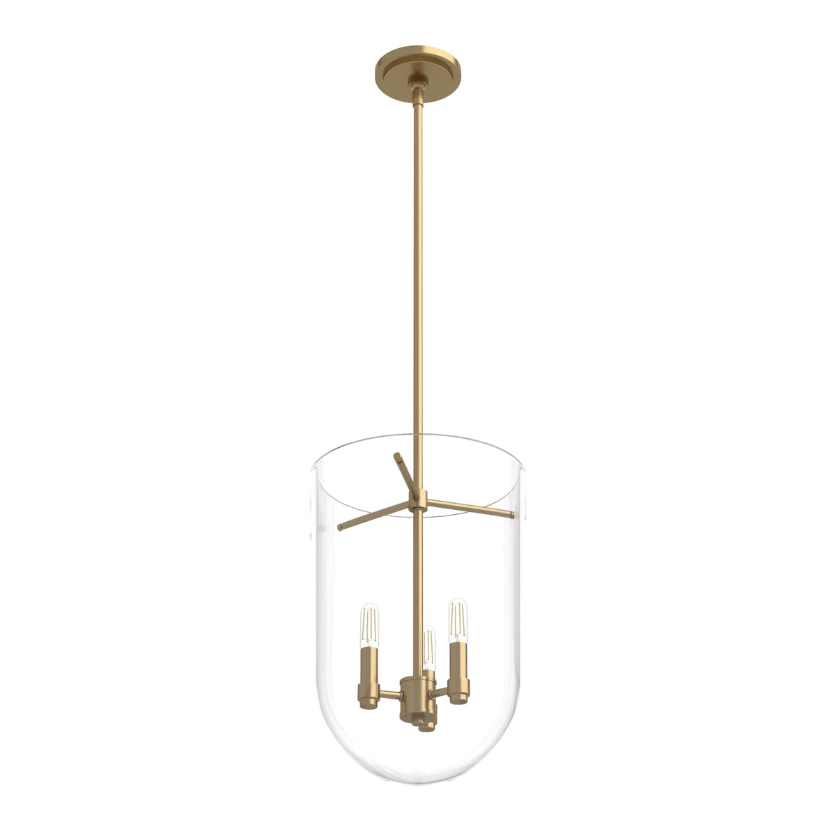 Hunter Sacha 3-Light Alturas Gold Modern/Contemporary Clear Glass Urn LED Medium Hanging Pendant Light