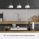 Hunter Cypress Grove 3-Light Onyx Bengal Transitional Clear Glass Linear LED Mini Hanging