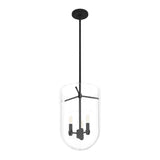Hunter Sacha 3-Light Natural Iron Modern/Contemporary Clear Glass Urn LED Medium Hanging Pendant Light