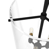 Hunter Sacha 3-Light Natural Iron Modern/Contemporary Clear Glass Urn LED Medium Hanging Pendant Light