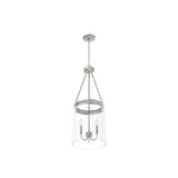 Hunter Devon Park 3-Light Brushed Nickel Transitional Clear Glass Urn LED Medium Hanging Pendant Light