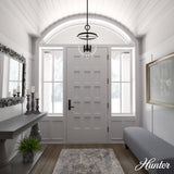 Hunter Belltown 4-Light Natural Iron Transitional Clear Glass Urn LED Medium Hanging Pendant Light
