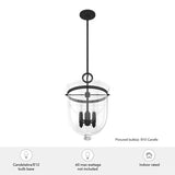 Hunter Belltown 4-Light Natural Iron Transitional Clear Glass Urn LED Medium Hanging Pendant Light