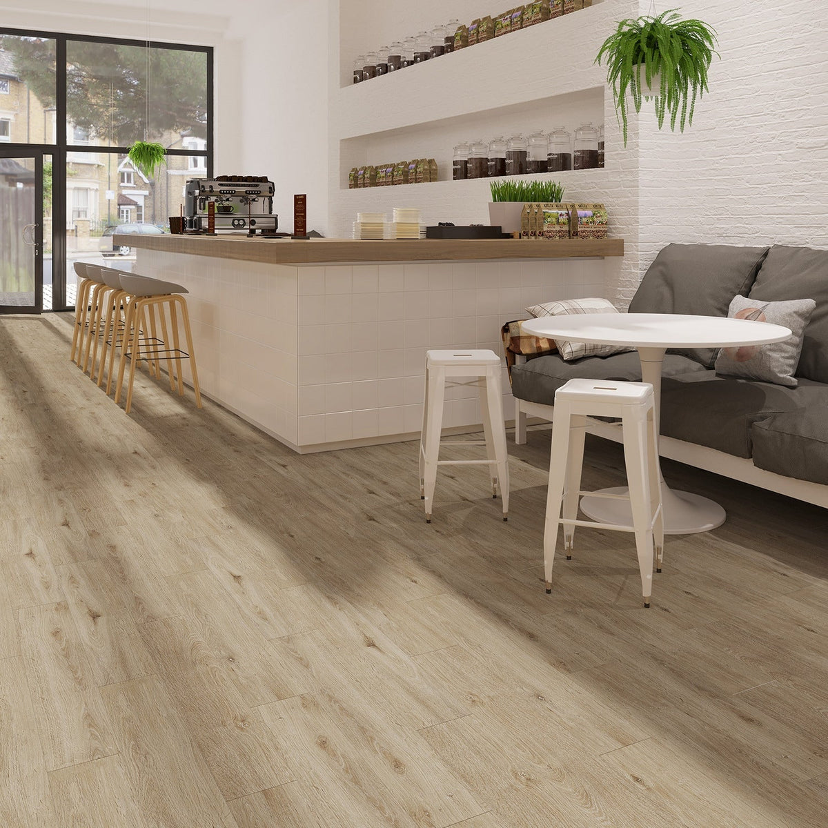 Lucida USA (Sample) PresCore Straw Brown Wood Look 12-mil Water Resistant Glue Down Vinyl Tile