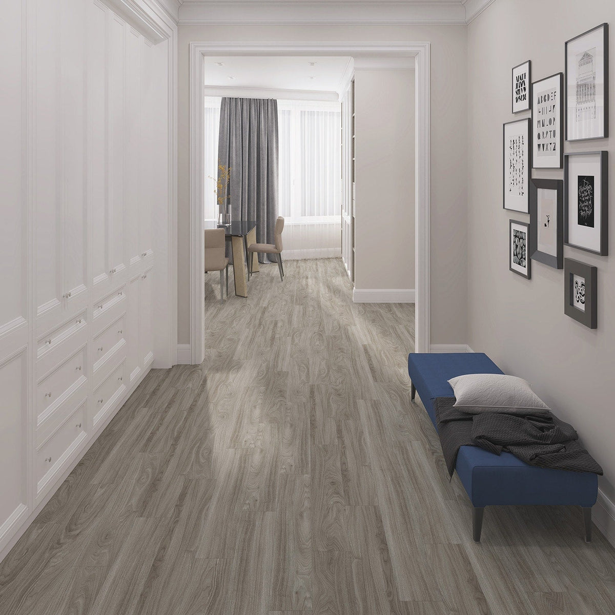 Lucida USA (Sample) PresCore Toasted Gray Wood Look 12-mil Water Resistant Glue Down Vinyl Tile