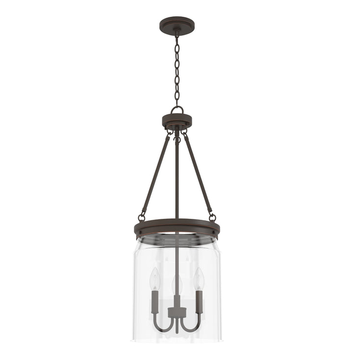 Hunter Devon Park 3-Light Onyx Bengal Transitional Clear Glass Urn LED Medium Hanging Pendant Light