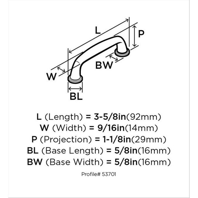 Amerock Kane (76Mm) Center to Center Arch Bar Drawer Pull