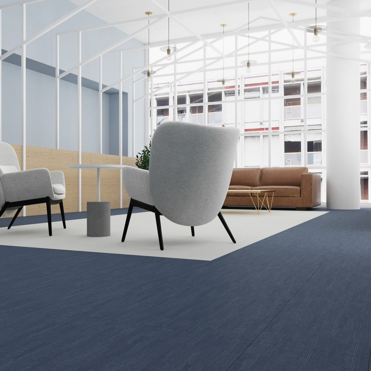 Lucida USA Cornflowe Blue Patterned Look 28-mil x 12-in W x 24-in L Waterproof Glue Down Luxury Vinyl Tile Flooring (36-sq ft/ Carton)