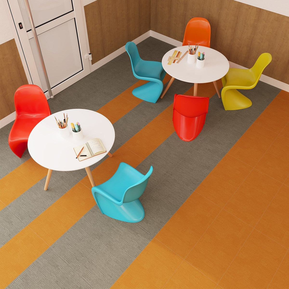 Lucida USA Sunflower Yellow Patterned Look 28-mil x 12-in W x 24-in L Waterproof Glue Down Luxury Vinyl Tile Flooring (36-sq ft/ Carton)